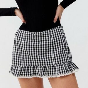 gingham mini skort